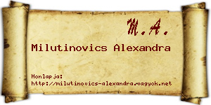 Milutinovics Alexandra névjegykártya